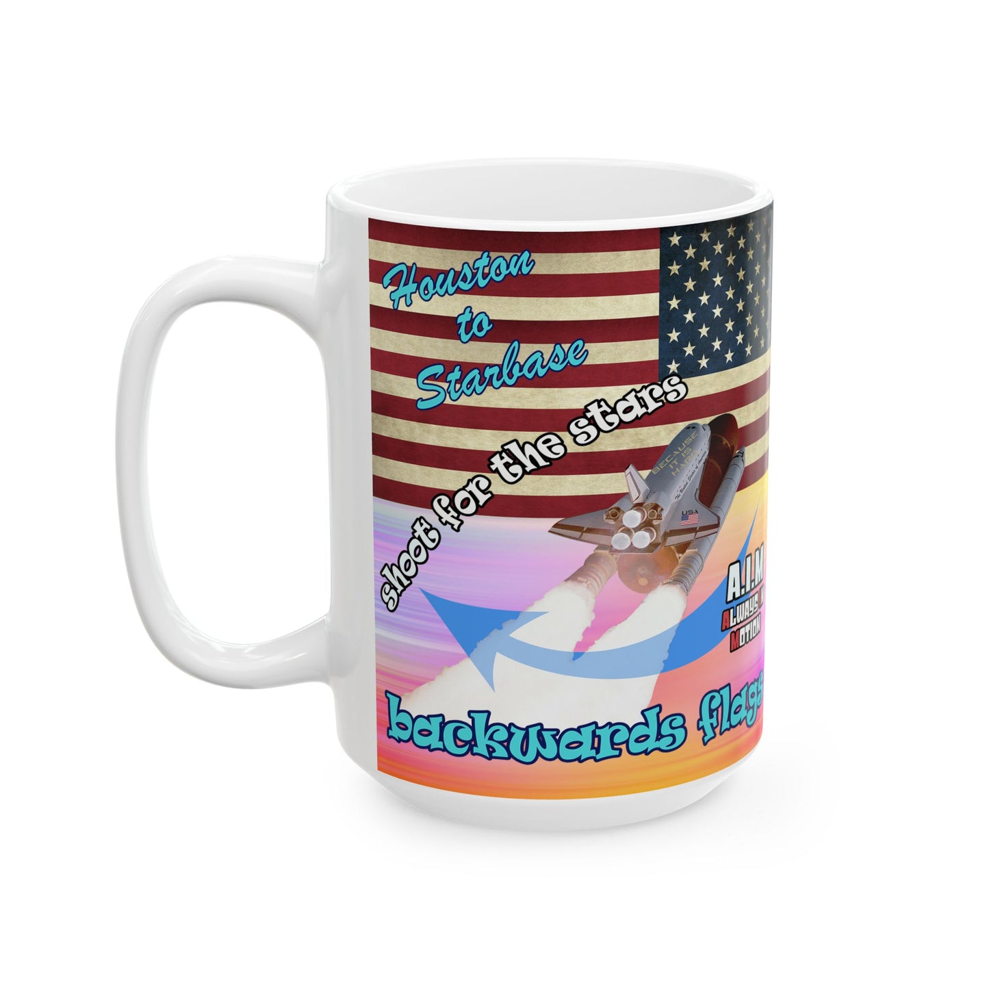 shoot for the stars - White Mug (color blur)