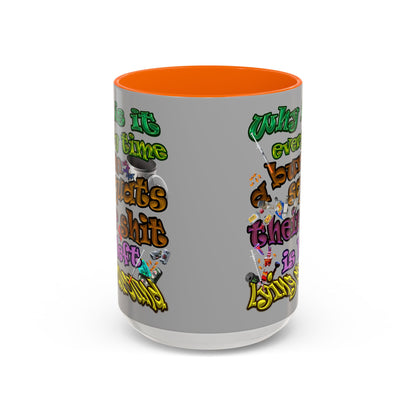 the bum's shit - Accent Mug (light grey)