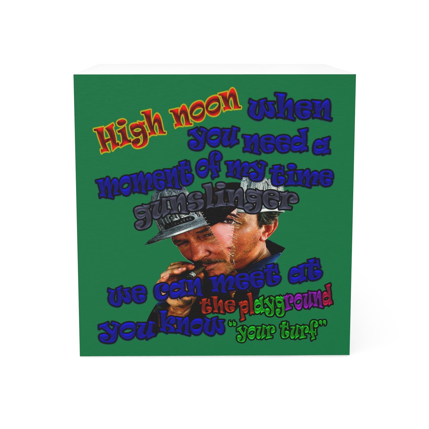 high noon - note cube (dark green)
