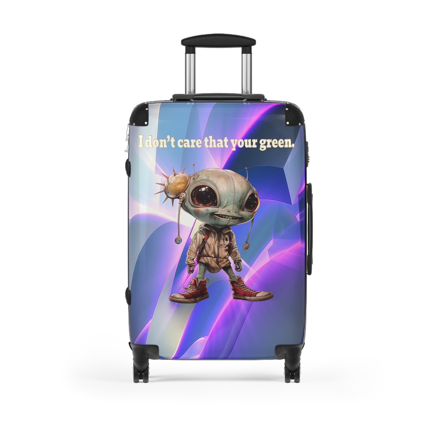 I don't care that your green - Suitcase (grey-pink wave)