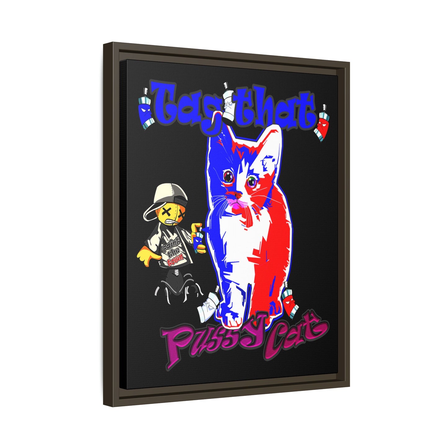 tag that - framed canvas art (black)