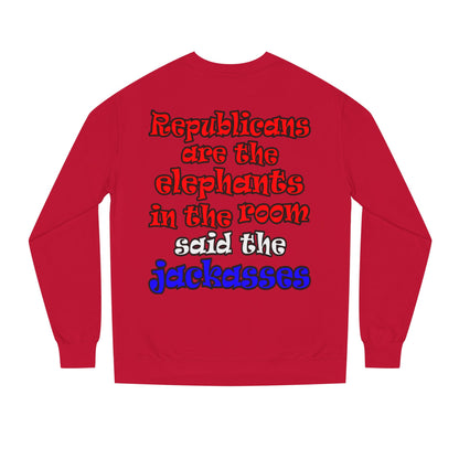 donkeys and elephants - Unisex Crew Neck Sweatshirt