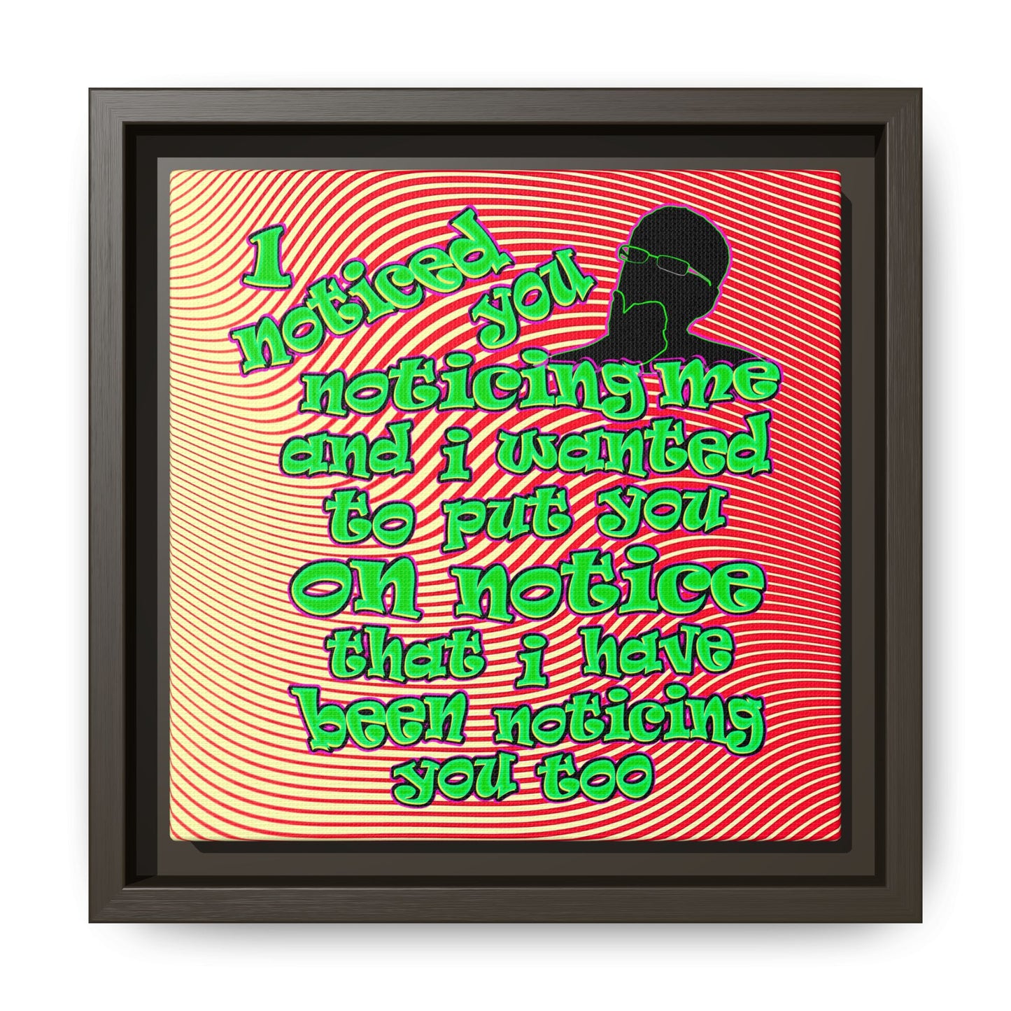 noticed you noticing - framed canvas art (yellow-orange wave)