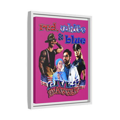 rw&b lives matter - framed canvas art (pink)