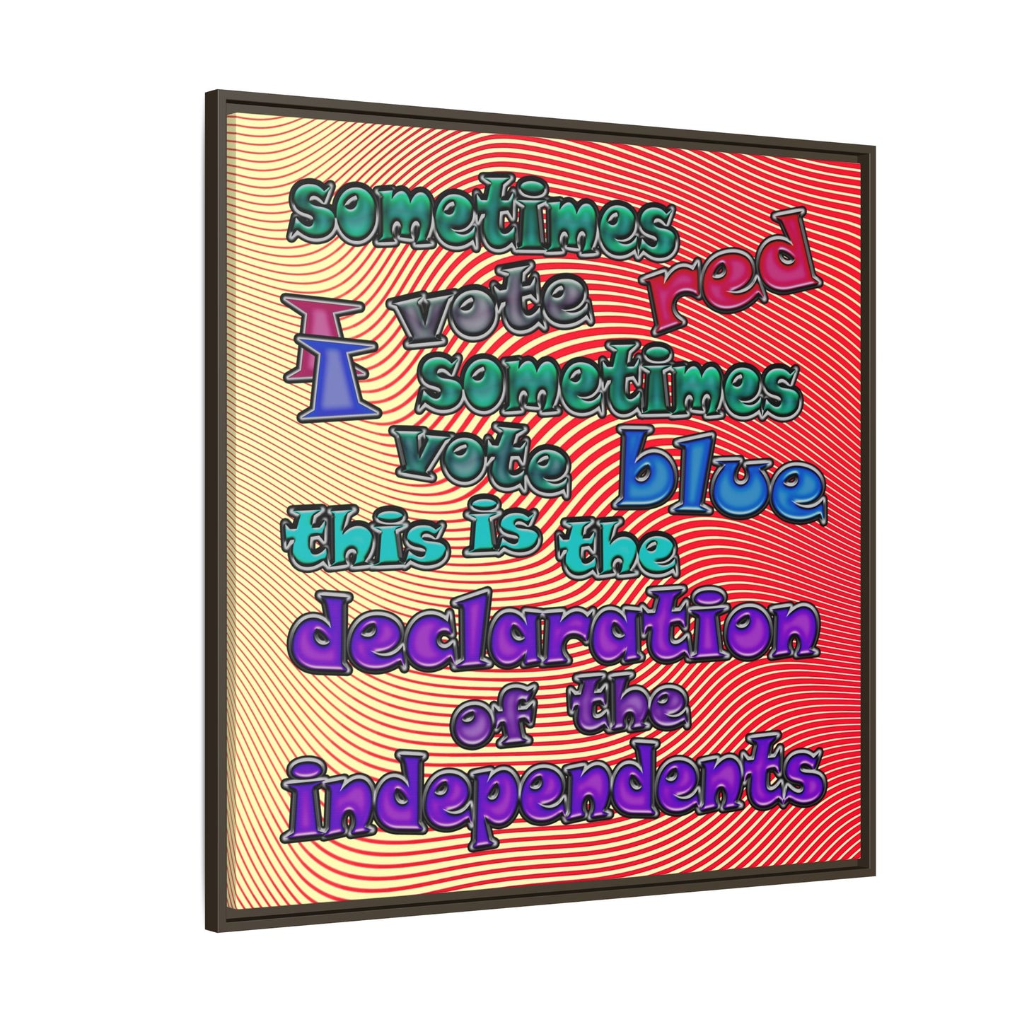 declaration of the independents - framed canvas art (yellow-orange wave)