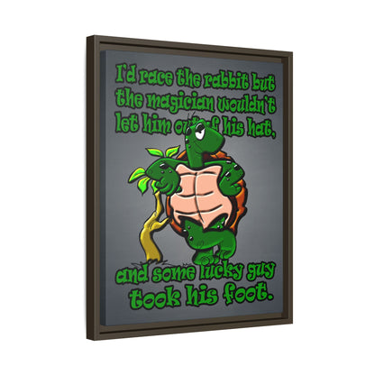 turtle race - framed canvas art (grey-light grey)
