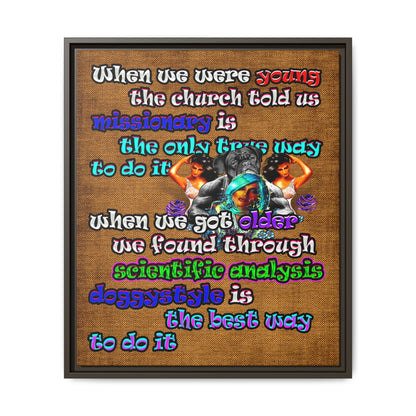 doggystyle - framed canvas art (brown papyrus)