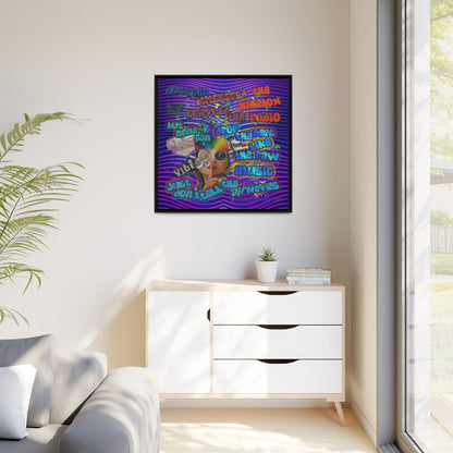drop the beat - framed canvas art (purple wave)