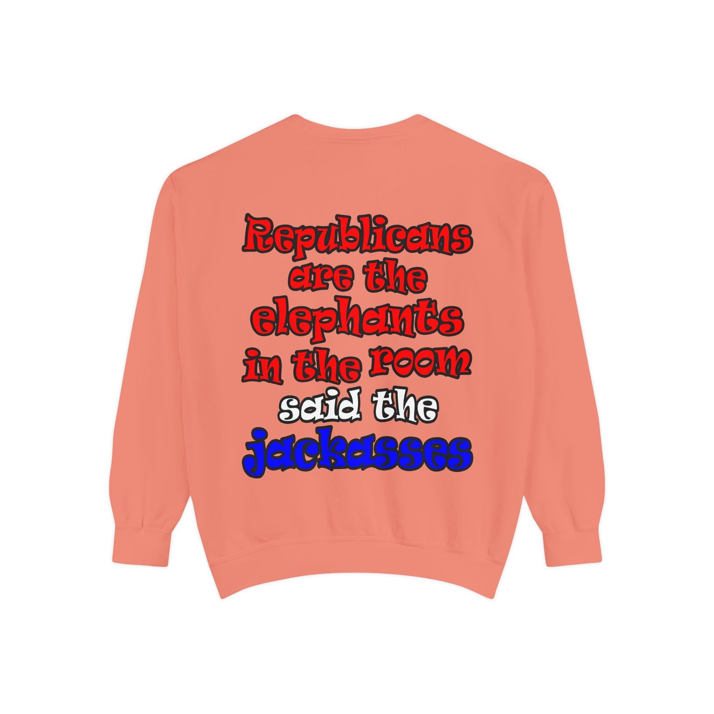 donkeys and elephants - Unisex Garment-Dyed Sweatshirt