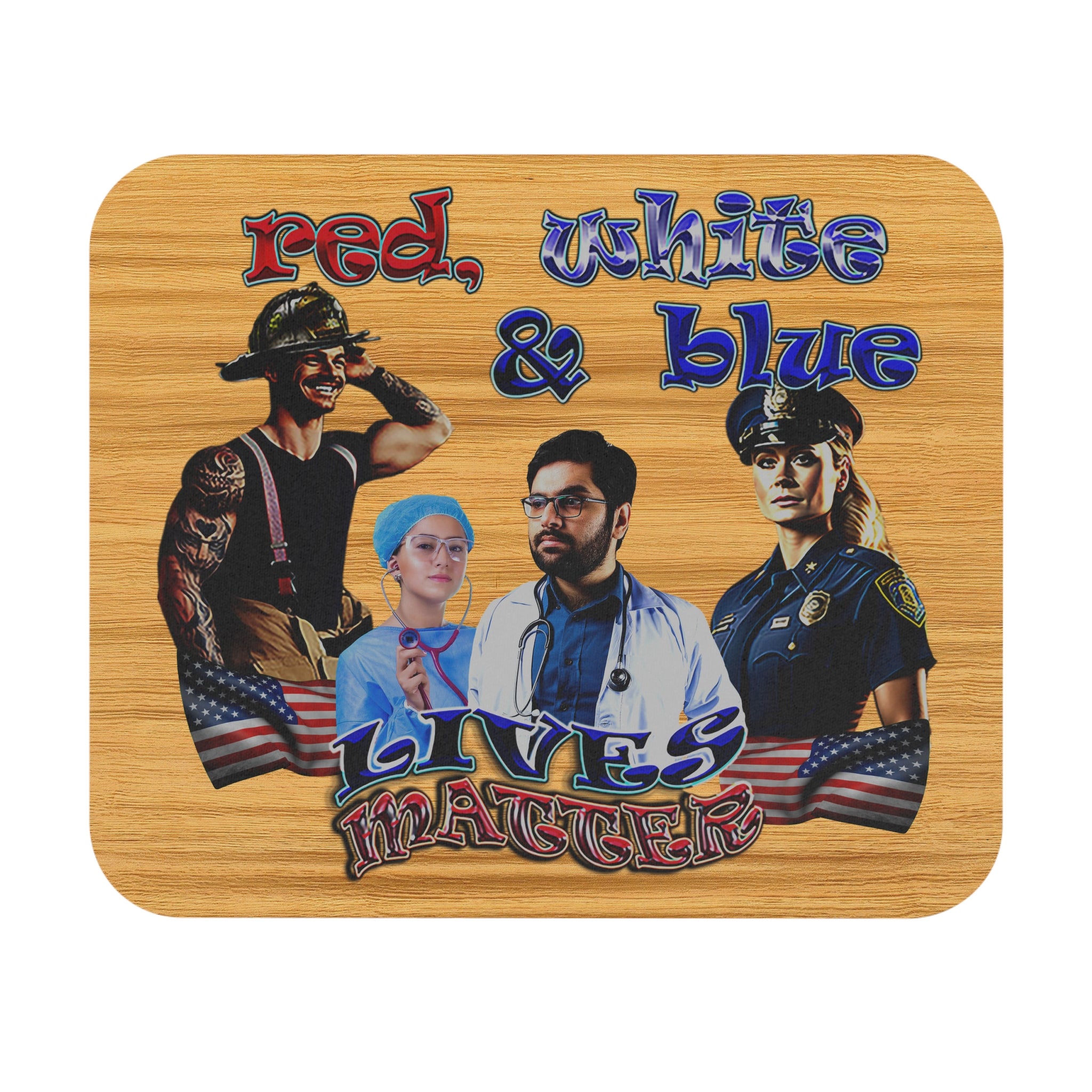 rw&b lives matter - Mouse Pad (Rectangle) (butterscotch wood finish)
