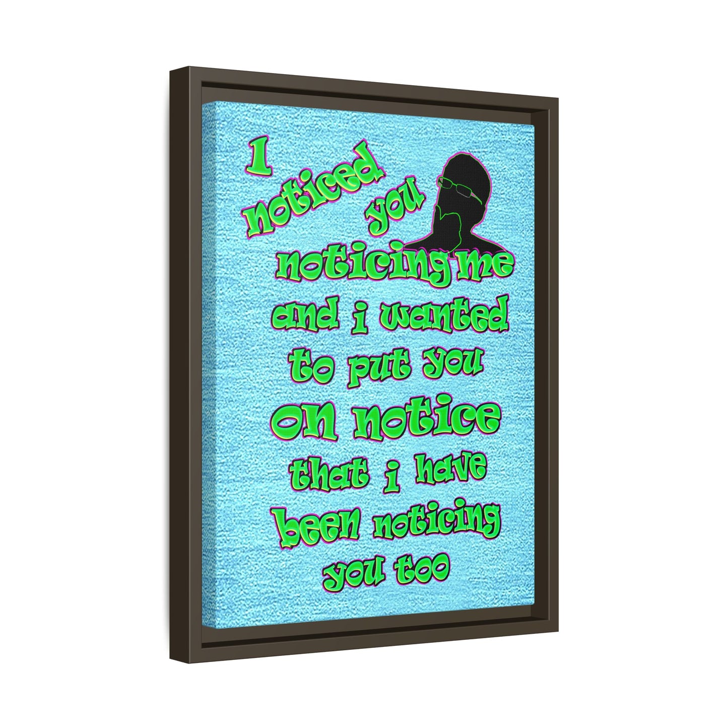 noticed you noticing - framed canvas art (faded blue)