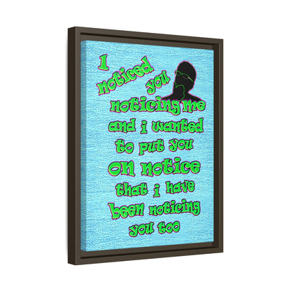 noticed you noticing - framed canvas art (faded blue)