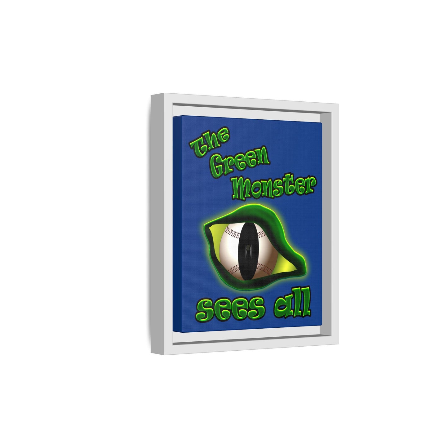 green monster - framed canvas art (dark blue)