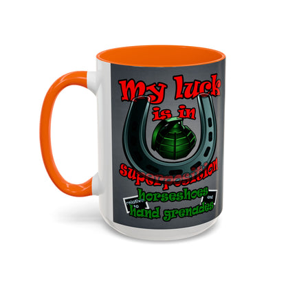 my luck - Accent Mug (grey-light grey)