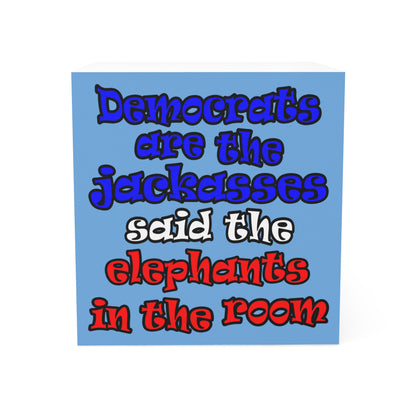 donkeys and elephants - note cube (light blue)