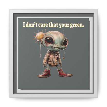 I don't care that your green - framed canvas art (dark grey)