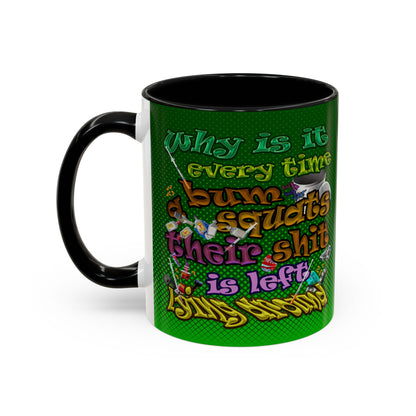 the bum's shit - Accent Mug (logo green)
