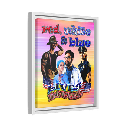 rw&b lives matter - framed canvas art (color blur)