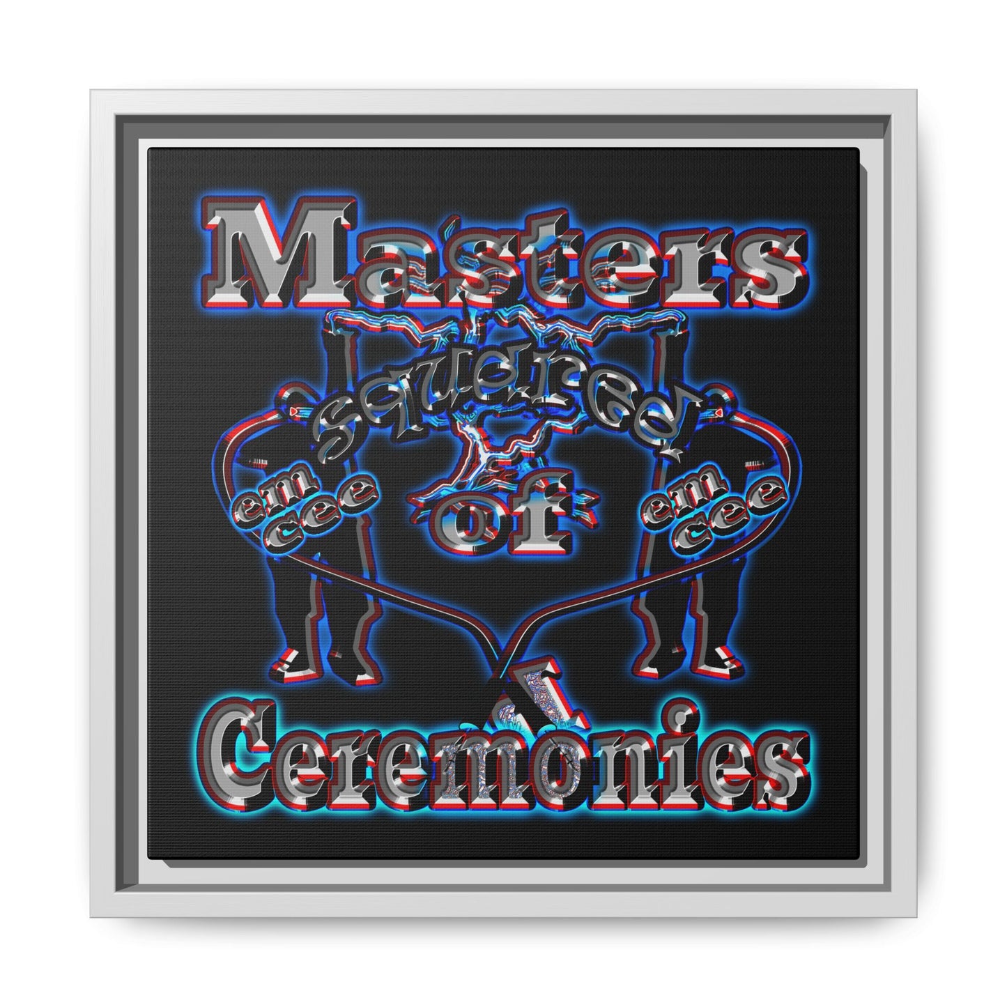 em cee squared - framed canvas art (black)