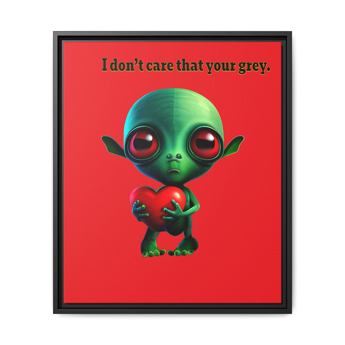 I don't care that your grey - framed canvas art (red)