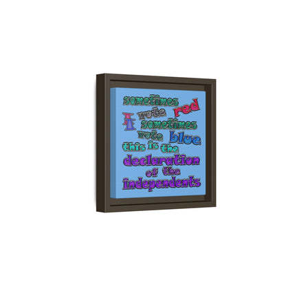 declaration of the independents - framed canvas art (light blue)