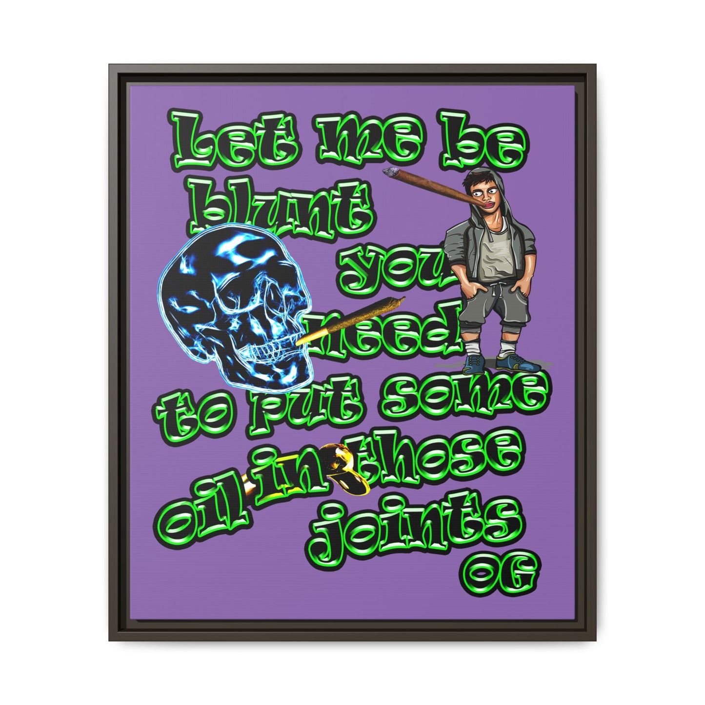 og - framed canvas art (light purple)