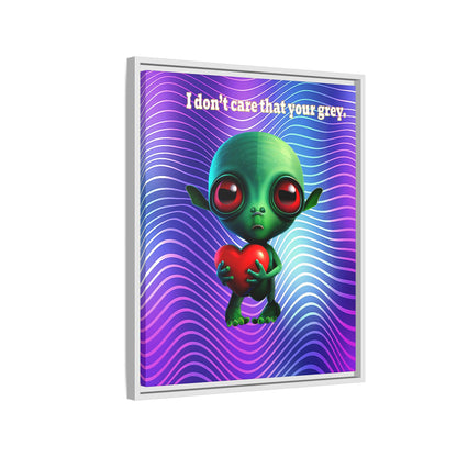 I don't care that your grey - framed canvas art (purple wave)