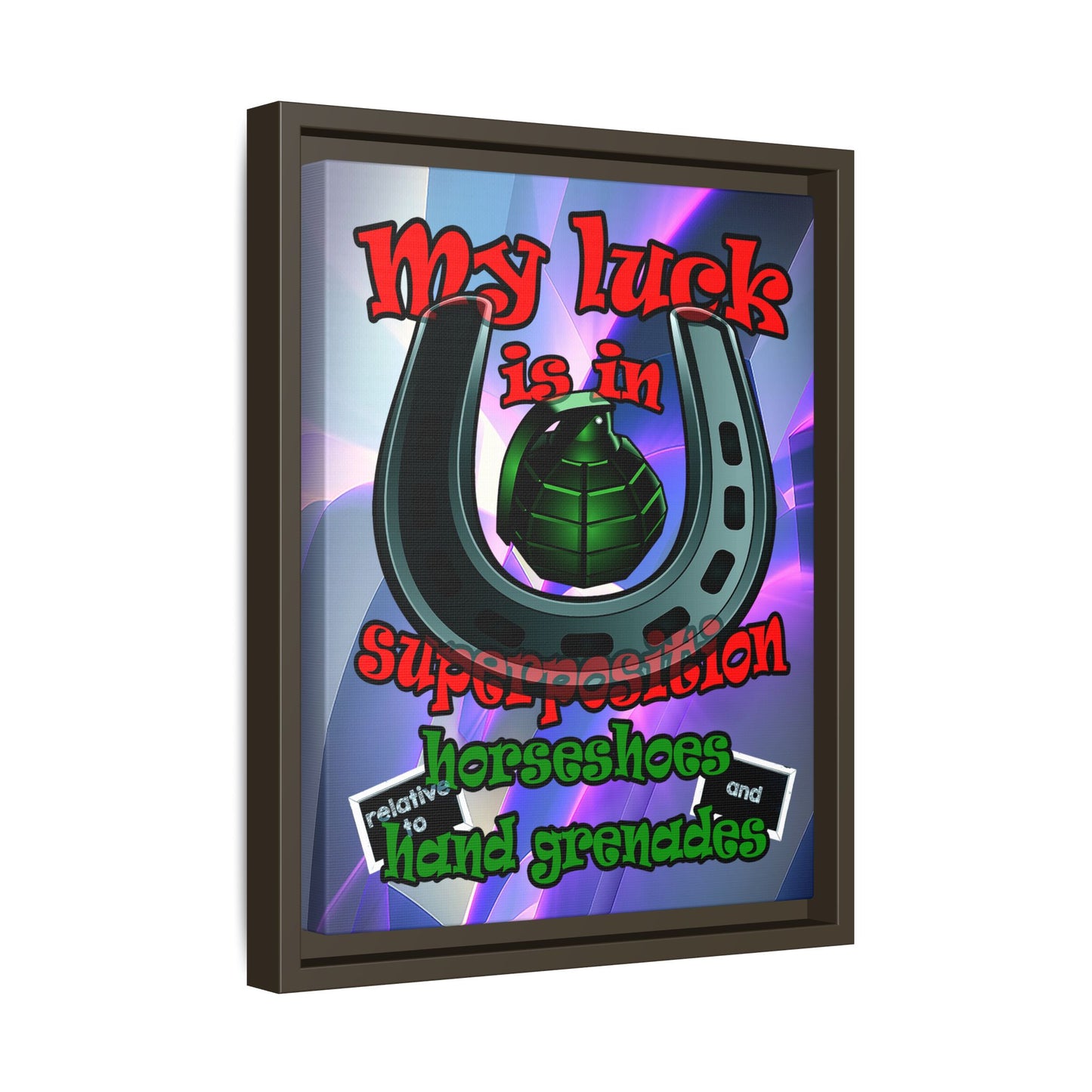 my luck - framed canvas art (grey-pink wave)