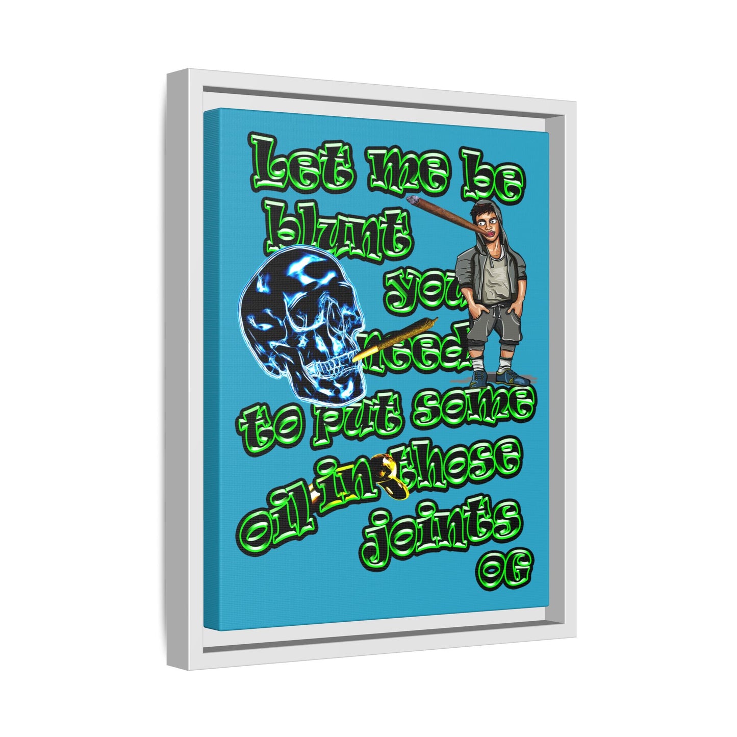og - framed canvas art (turquoise)