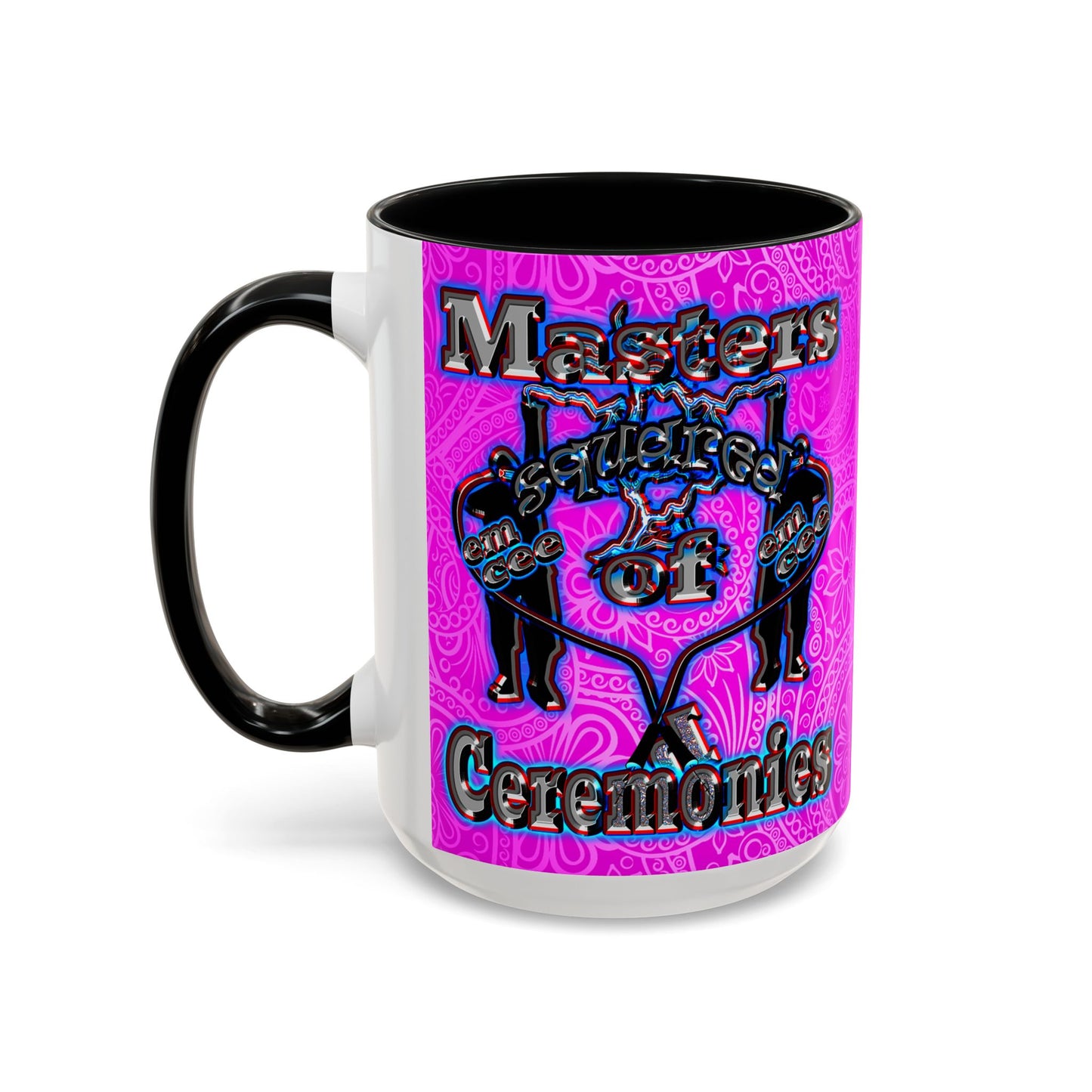 em cee squared - Accent Mug (pink swirl)
