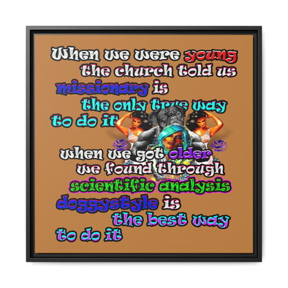 doggystyle - framed canvas art (light brown)