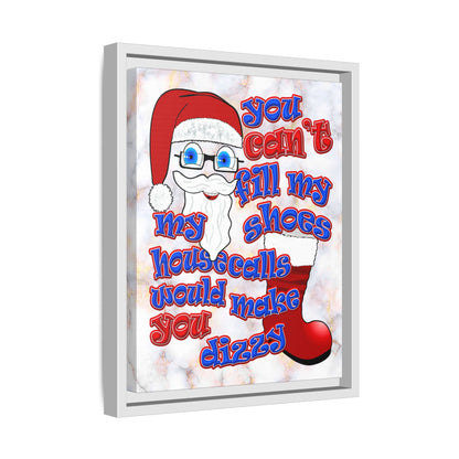 santa's shoes - framed canvas art (white marble)