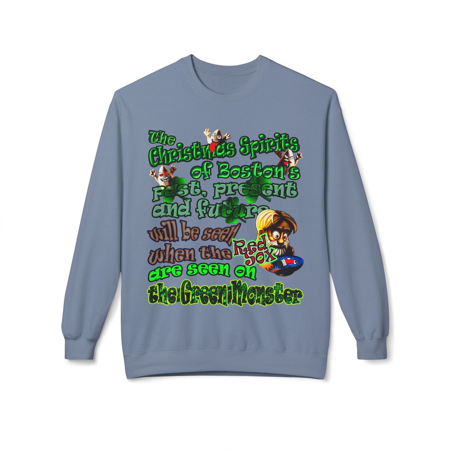 christmas spirits of boston - Unisex Midweight Softstyle Fleece Crewneck Sweatshirt