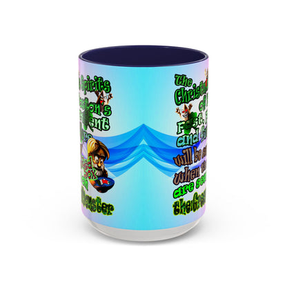 christmas spirits of boston - Accent Mug (light blue-pink wave)