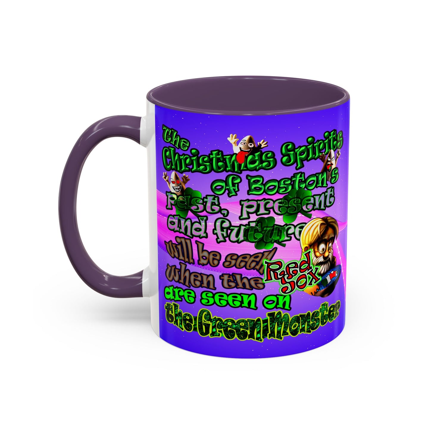 christmas spirits of boston - Accent Mug (purple-pink wave)