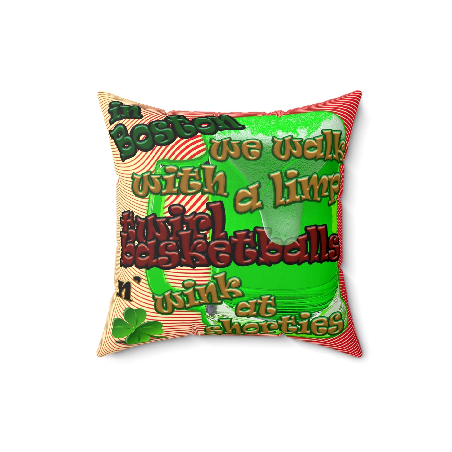 celtics logo - Spun Polyester Square Pillow - (yellow-orange wave)