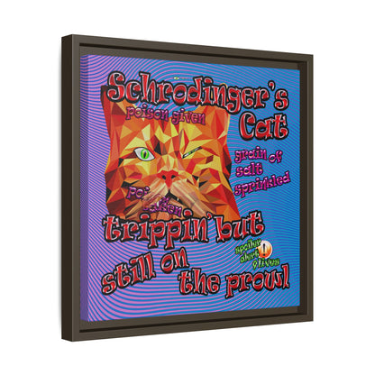 schrodinger's cat - framed canvas art (light blue-purple wave)
