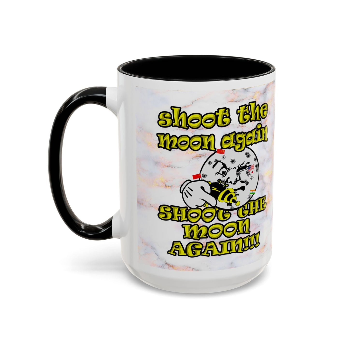 shoot the moon again - Accent Mug (white marble)