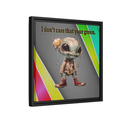 I don't care that your green - framed canvas art (rainbow split)