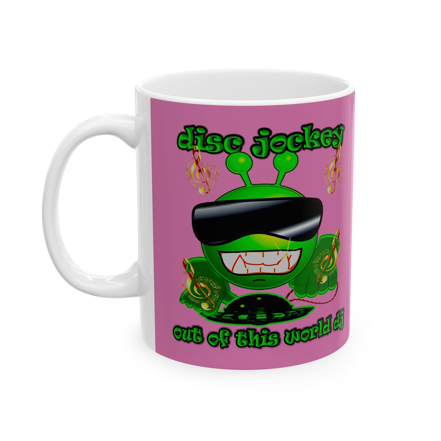 disc jockey - White Mug (light pink)