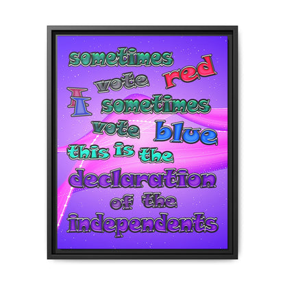 declaration of the independents - framed canvas art (purple-pink wave)