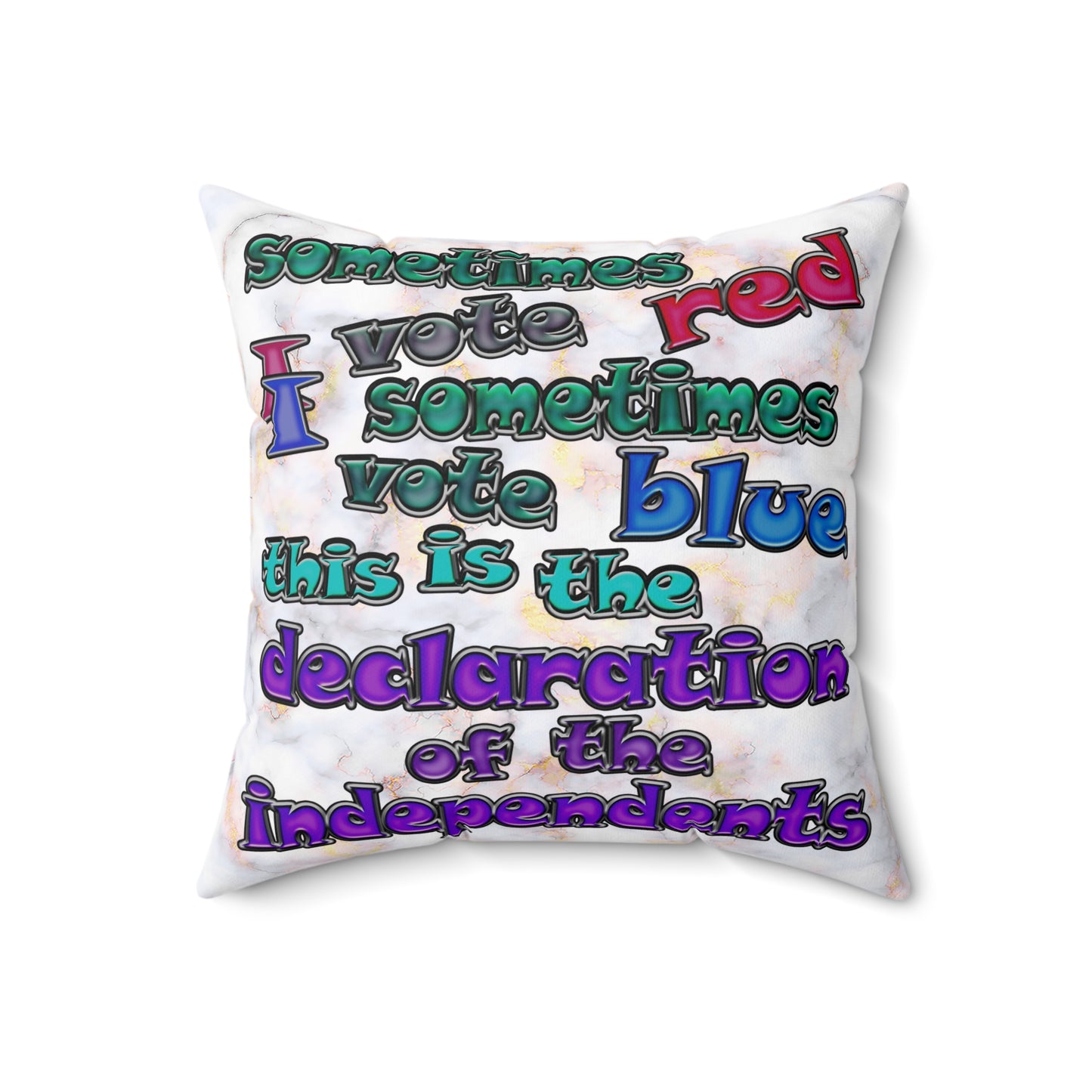 declaration of the independents - Spun Polyester Square Pillow - (white marble)