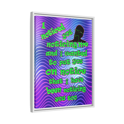 noticed you noticing - framed canvas art (purple wave)