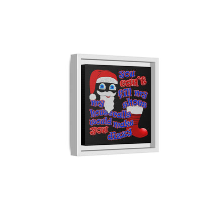 santa's shoes - framed canvas art (black)