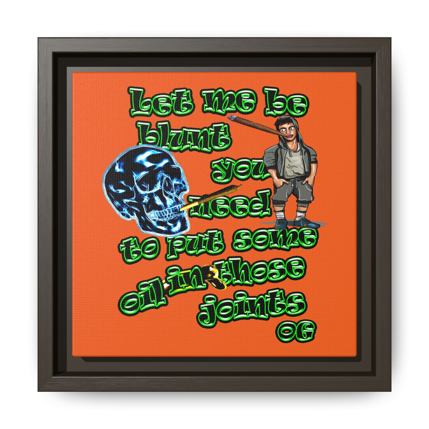 og - framed canvas art (orange)