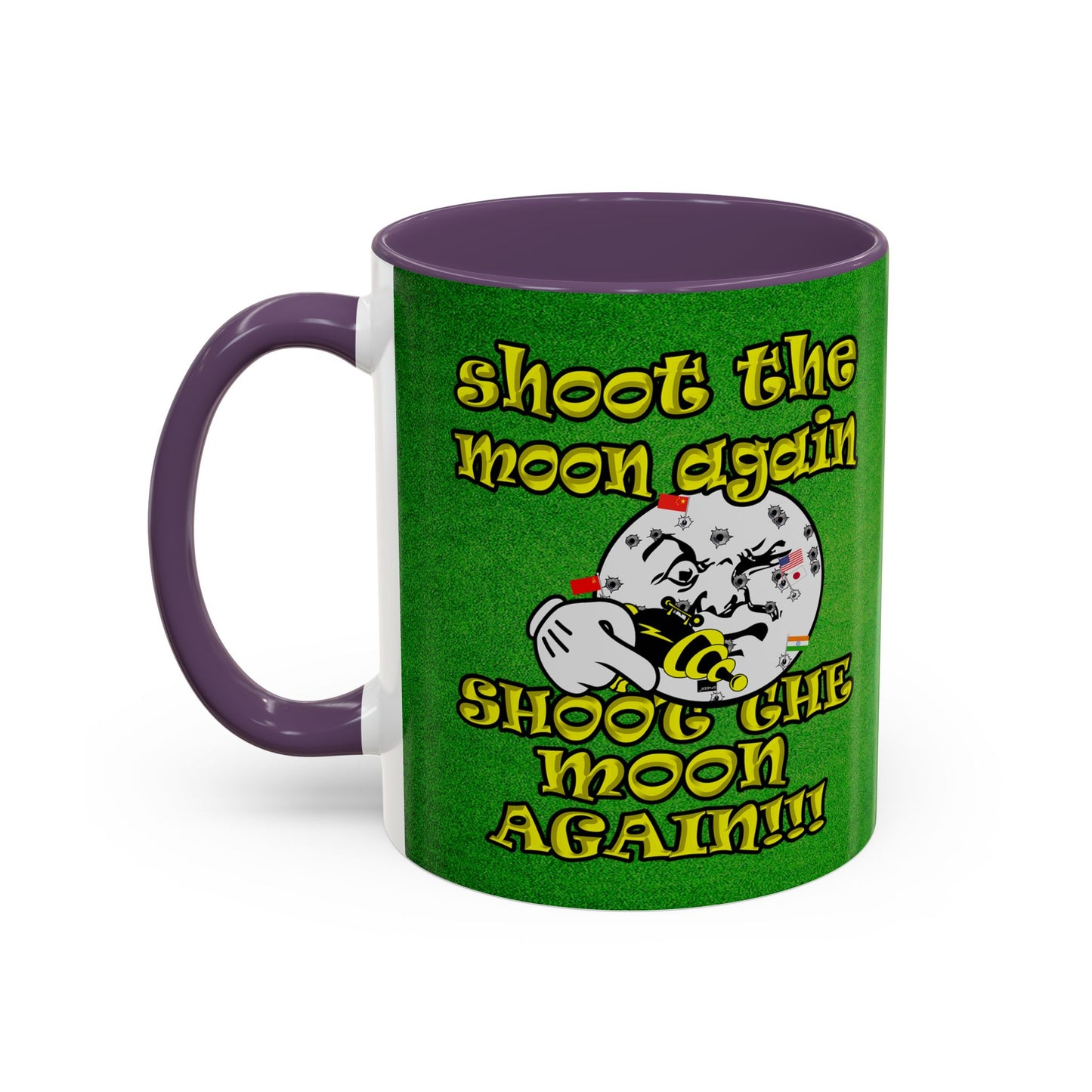 shoot the moon again - Accent Mug (green turf)