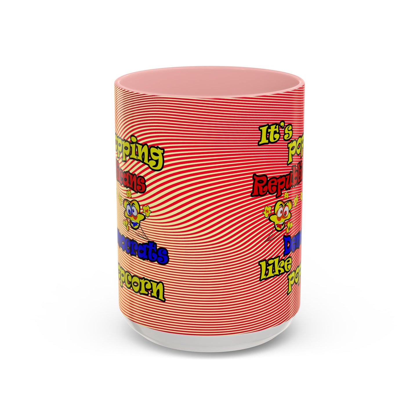 popping like popcorn - Accent Mug (yellow-orange wave)