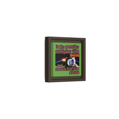 defy conquer reach - framed canvas art (green)