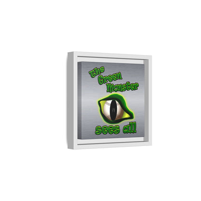 green monster - framed canvas art (brushed nickel)