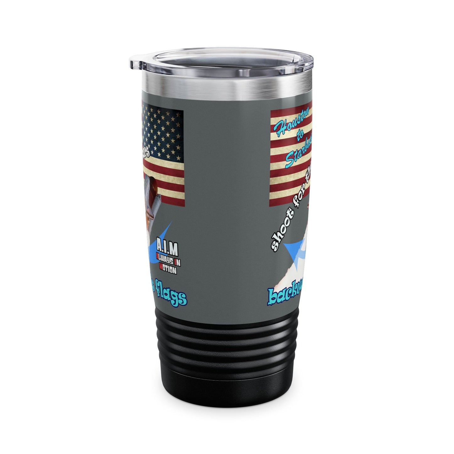 shoot for the stars - Ringneck Tumbler, 20oz (dark grey)